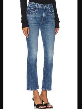 MOTHER Superior Jeans Women's 28 The Insider Flood Metal Magic Studded